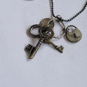 Vintage Style 16" Key and Lock Necklace